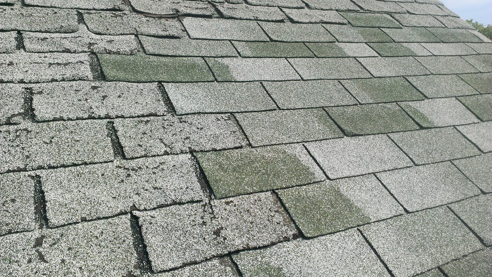 Storm-worn shingles
